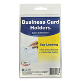 Self-adhesive Business Card Holders, Top Load, 2 X 3 1-2, Clear, 10-pack