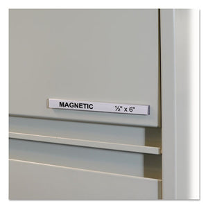 Hol-dex Magnetic Shelf-bin Label Holders, Side Load, 1-2" X 6", Clear, 10-box