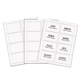 Laser Printer Name Badges, 3 3-8 X 2 1-3, White-blue, 200-box