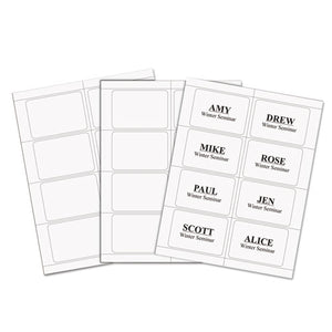 Laser Printer Name Badges, 3 3-8 X 2 1-3, White, 200-box