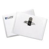 Name Badge Kits, Top Load, 4 X 3, Clear, Combo Clip-pin, 50-box