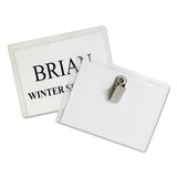 Name Badge Kits, Top Load, 4 X 3, Clear, Combo Clip-pin, 50-box