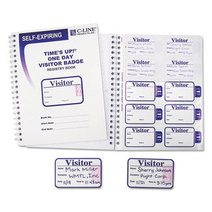 Time's Up Self-expiring Visitor Badges W-registry Log, 3 X 2, We, 150 Badges-box