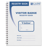 Visitor Badges With Registry Log, 3 5-8 X 1 7-8, White, 150 Badges-box