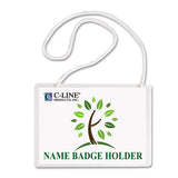 Specialty Name Badge Holder Kits, 4 X 3, Horizontal Orientation, White, 50-box