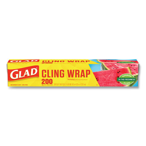 Clingwrap Plastic Wrap, 200 Square Foot Roll, Clear, 12-carton