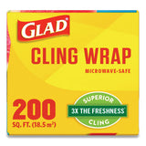 Clingwrap Plastic Wrap, 200 Square Foot Roll, Clear, 12-carton