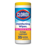 Disinfecting Wipes, 7 X 8, Crisp Lemon, 35-canister