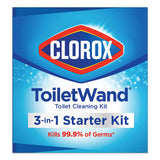 Toilet Wand Disposable Toilet Cleaning Kit: Handle, Caddy And Refills, 6-carton
