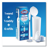 Toilet Wand Disposable Toilet Cleaning Kit: Handle, Caddy And Refills, White