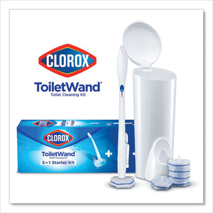 Toilet Wand Disposable Toilet Cleaning Kit: Handle, Caddy And Refills, White