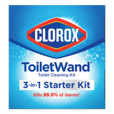 Toilet Wand Disposable Toilet Cleaning Kit: Handle, Caddy And Refills, White