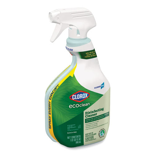 Clorox Pro Ecoclean Disinfecting Cleaner, Unscented, 32 Oz Spray Bottle, 9-carton