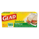 Fold-top Sandwich Bags, 6.5" X 5.5", Clear, 180-box, 12 Boxes-carton