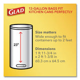 Forceflexplus Tall Kitchen Drawstring Trash Bags, 13 Gal, 0.72 Mil, 23.75" X 24.88", Gray, 100-box