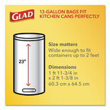 Odorshield Tall Kitchen Drawstring Bags, 13 Gal, 0.95 Mil, 24" X 27.38", White, 240-carton