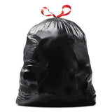 Drawstring Large Trash Bags, 30 Gal, 1.05 Mil, 30" X 33", Black, 15-box