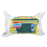 Heavy Duty Scrubber Sponge, 2.5 X 4.5, 0.9" Thick, Yellow-green, 3-pack, 24 Packs-carton