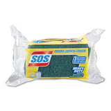Heavy Duty Scrubber Sponge, 2.5 X 4.5, 0.9" Thick, Yellow-green, 3-pack, 24 Packs-carton