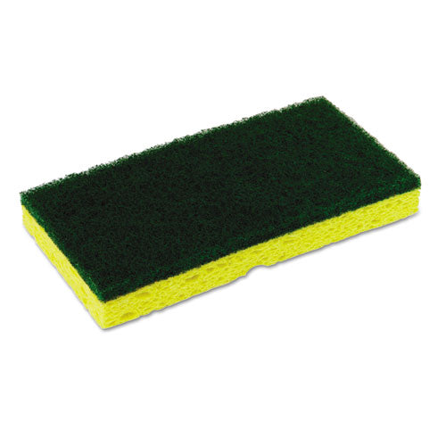 Medium-duty Sponge N' Scrubber, 3 3-8 X 6 1-4, Yellow-green, 3-pk, 8 Pk-ct