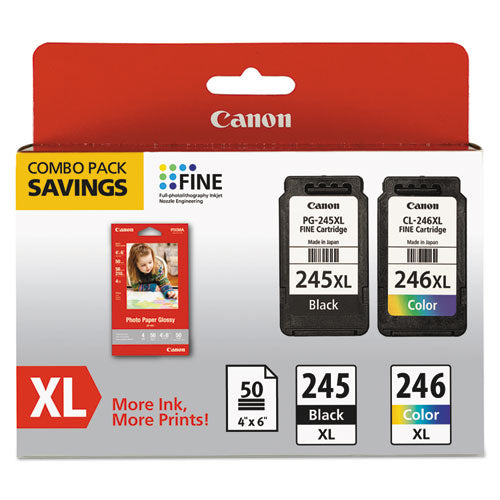 8278b005 (pg-245xl-cl-246xl) Ink And Paper Combo Pack, Black-tri-color