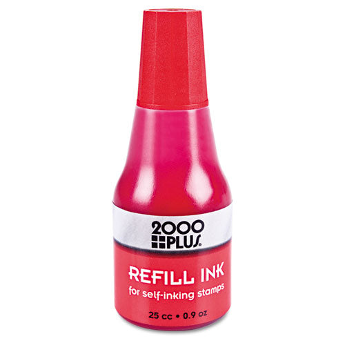 Self-inking Refill Ink, Red, 0.9 Oz. Bottle