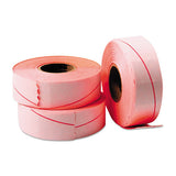 Two-line Pricemarker Labels, 0.44 X 0.81, Fluorescent Red, 1,000-roll, 3 Rolls-box