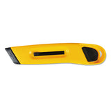Plastic Utility Knife With Retractable Blade And Snap Closure, Yellow