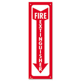 Glow-in-the-dark Safety Sign, Fire Extinguisher, 4 X 13, Red