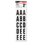 Letters, Numbers And Symbols, Adhesive, 3", Black, 64 Characters