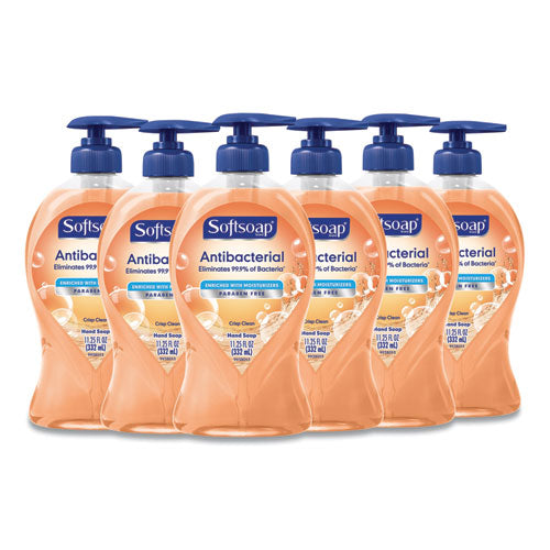 Antibacterial Hand Soap, Crisp Clean, 11.25 Oz Pump Bottle, 6-carton