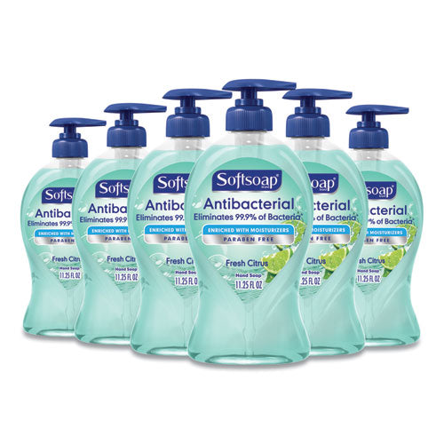 Antibacterial Hand Soap, Fresh Citrus, 11.25 Oz Pump Bottle, 6-carton
