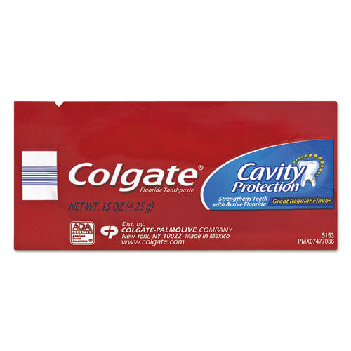 Cavity Protection Toothpaste, Regular Flavor, 0.15 Oz Tube, 1000-carton
