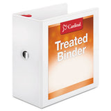 Treated Clearvue Locking Slant-d Ring Binder, 3 Rings, 5" Capacity, 11 X 8.5, White