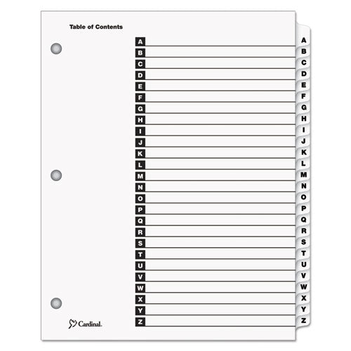 Onestep Printable Table Of Contents And Dividers, 26-tab, A To Z, 11 X 8.5, White, 1 Set