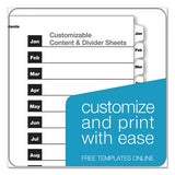 Onestep Printable Table Of Contents And Dividers, 12-tab, Jan. To Dec., 11 X 8.5, White, 1 Set