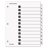 Onestep Printable Table Of Contents And Dividers, 12-tab, 1 To 12, 11 X 8.5, White, 1 Set