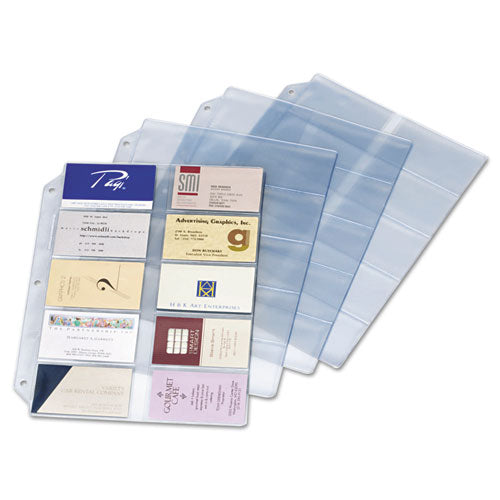 Business Card Refill Pages, Holds 200 Cards, Clear, 20 Cards-sheet, 10-pack