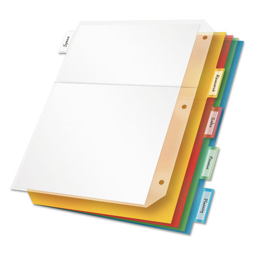 Poly Ring Binder Pockets, 11 X 8 1-2, Letter, Assorted Colors, 5-pack
