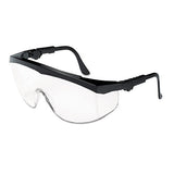 Tomahawk Wraparound Safety Glasses, Black Nylon Frame, Clear Lens, 12-box