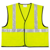 Class 2 Safety Vest, Fluorescent Lime W-silver Stripe, Polyester, 2x-large