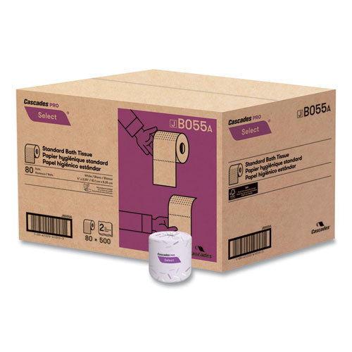 Select Standard Bath Tissue, 2-ply, White, 500 Sheets, 80 Rolls/carton