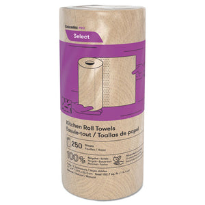 Select Kitchen Roll Towels, 2-ply, 11" X 166.6 Ft, Natural, 250-roll, 12-carton