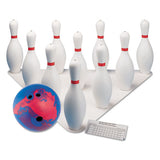 Bowling Set, Plastic-rubber, White, 1 Ball-10 Pins-set