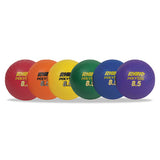 Rhino Playground Ball Set, 8 1-2" Diameter, Rubber, Assorted, 6 Balls-set