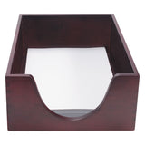 Double-deep Hardwood Stackable Desk Trays, 1 Section, Legal Size Files, 10.13" X 12.63" X 5", Mahogany