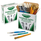Large Variety Paint Brush Classpack, Natural Bristle-nylon, Flat-round, 36-set