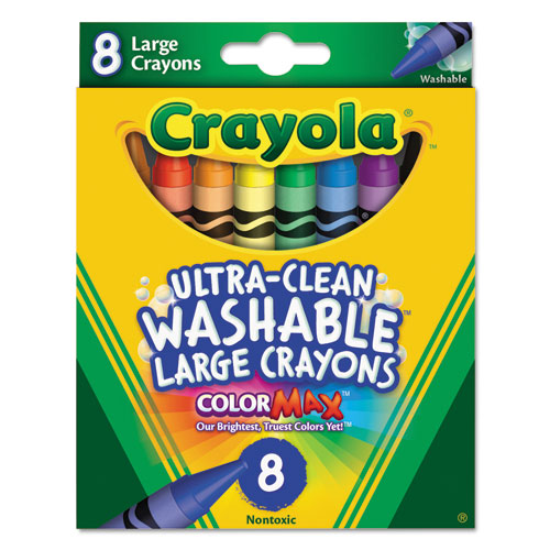 Ultra-clean Washable Crayons, Large, 8 Colors-box
