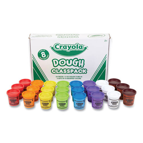 Dough Classpack, 3 Oz, 8 Assorted Colors, 24-pack