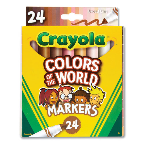 Colors Of The World Permanent Markers, Broad Bullet Tip, Assorted Colors, 24/pack
